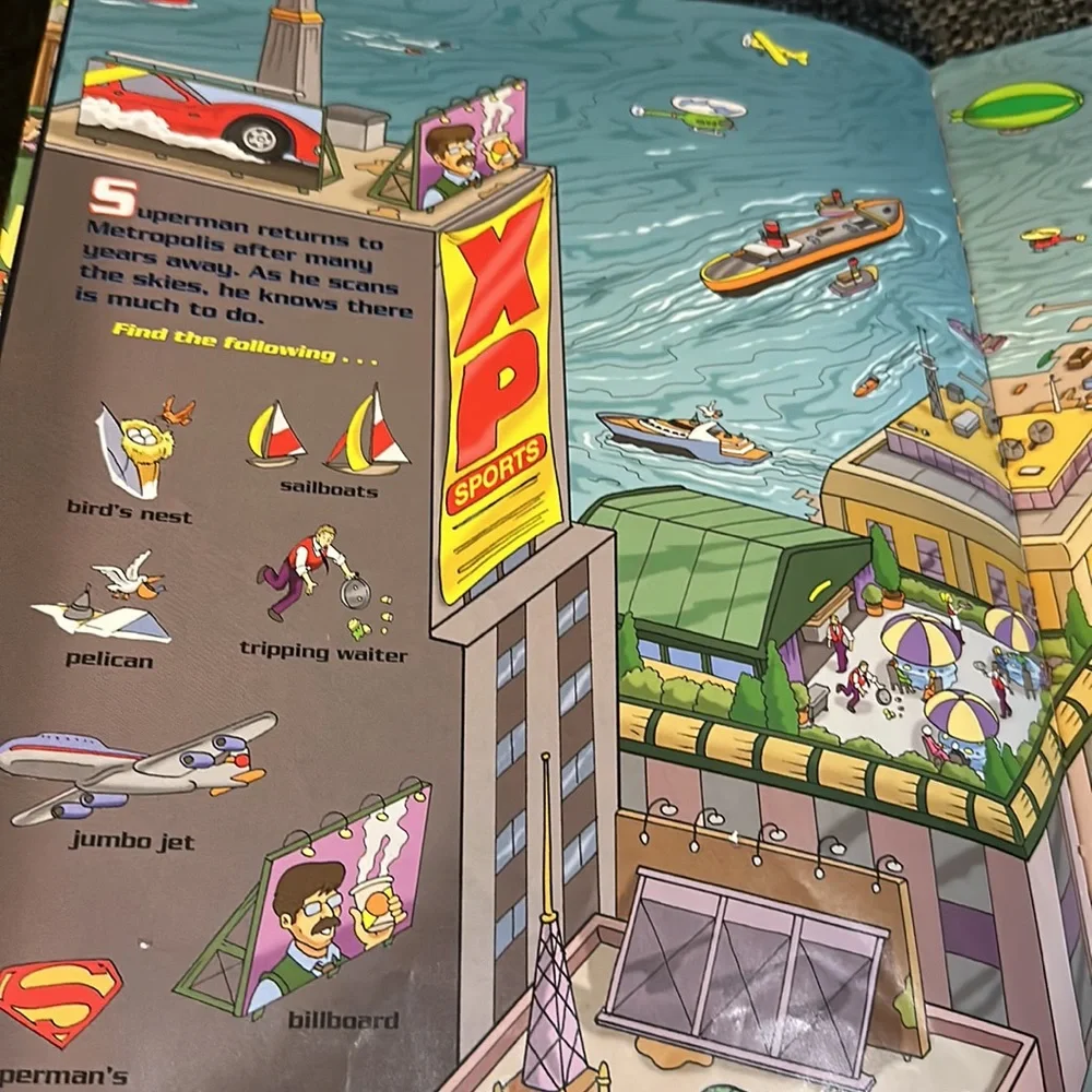Superman Returns 2006 1st Edition & Marvel Spider-Man Look Find Book Lot